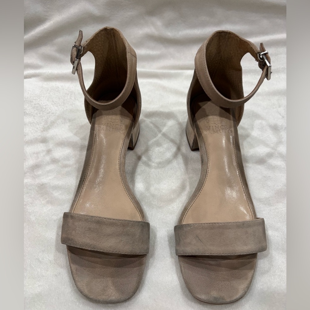 Vine Camuto Tan Suede Heeled Sandal